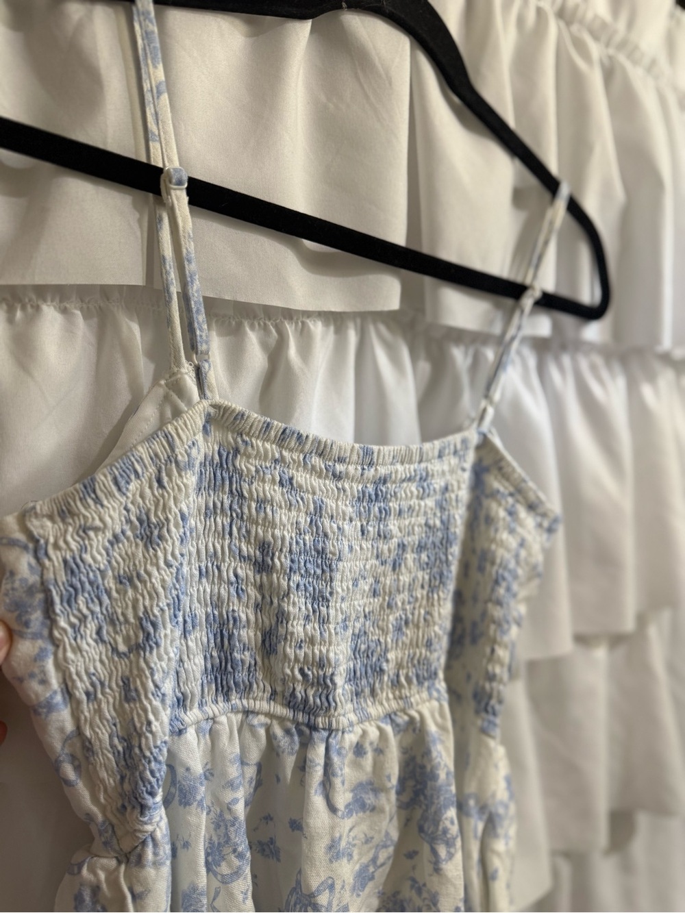 Altar'd State White and Light Blue Bow-Front romper - Picture 6 of 11